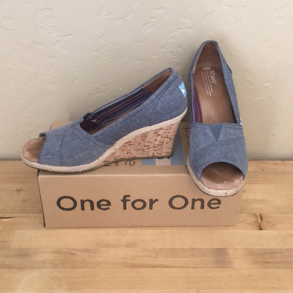 Toms Denim Wedges